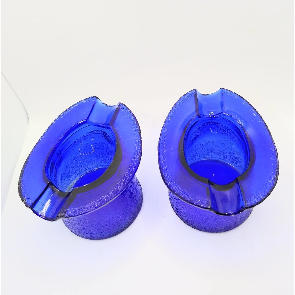 Mini Colbert blue top hat glass ashtrays
